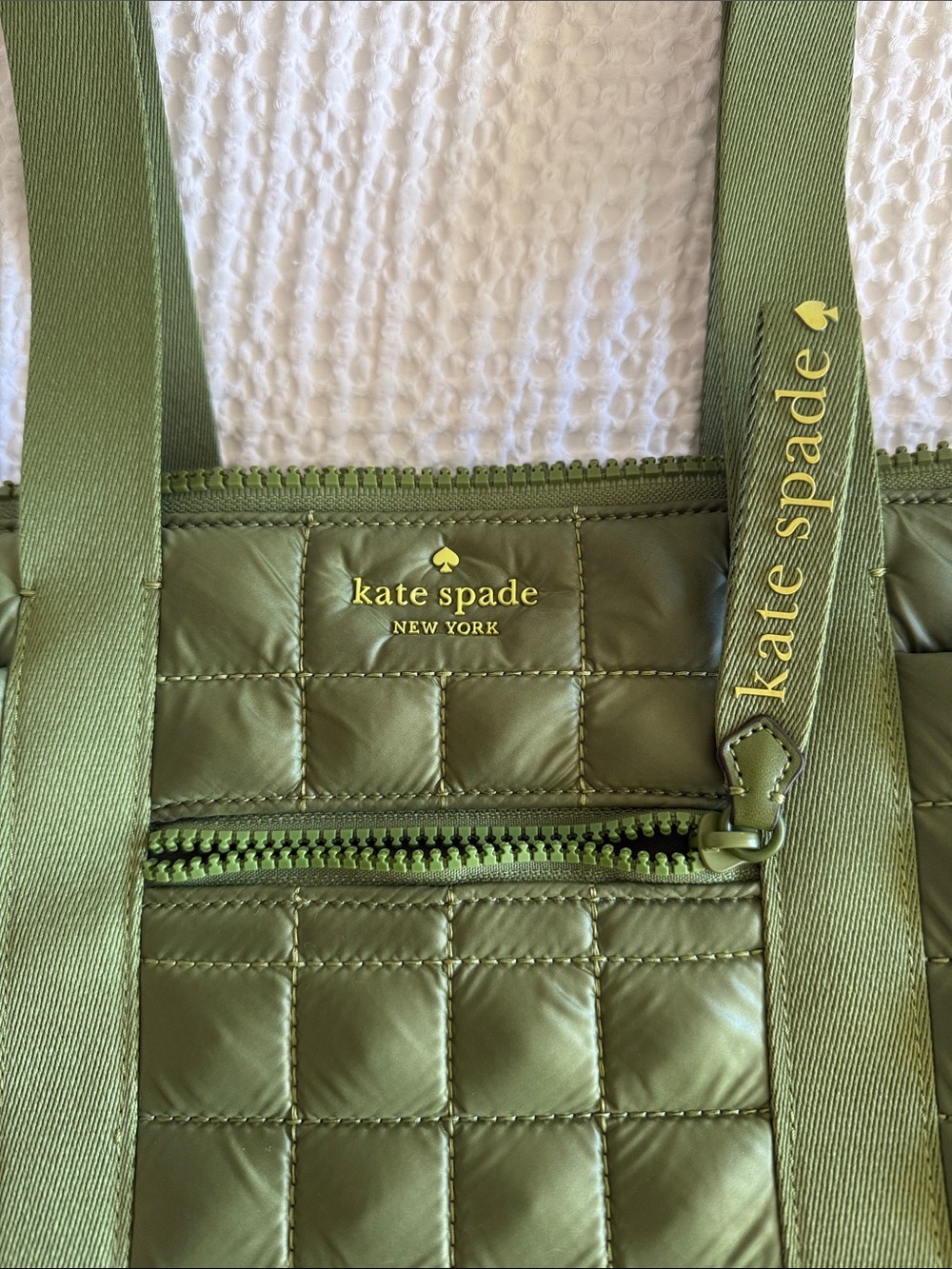 kate spade Olive Quilted Tote with Dual Top Handles - Picture 5 of 7
